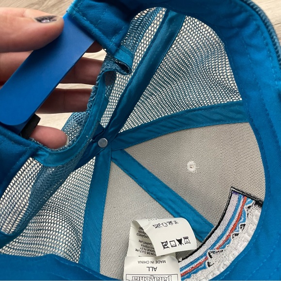 Patagonia Snapback Hat NWT Teal Blue White Trucker Style - Picture 6 of 8